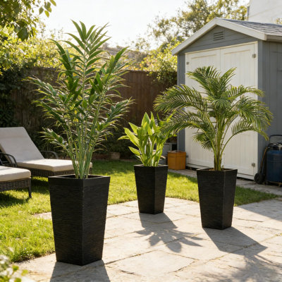 Ensemble de 3 pots à fleurs de style moderne empilables