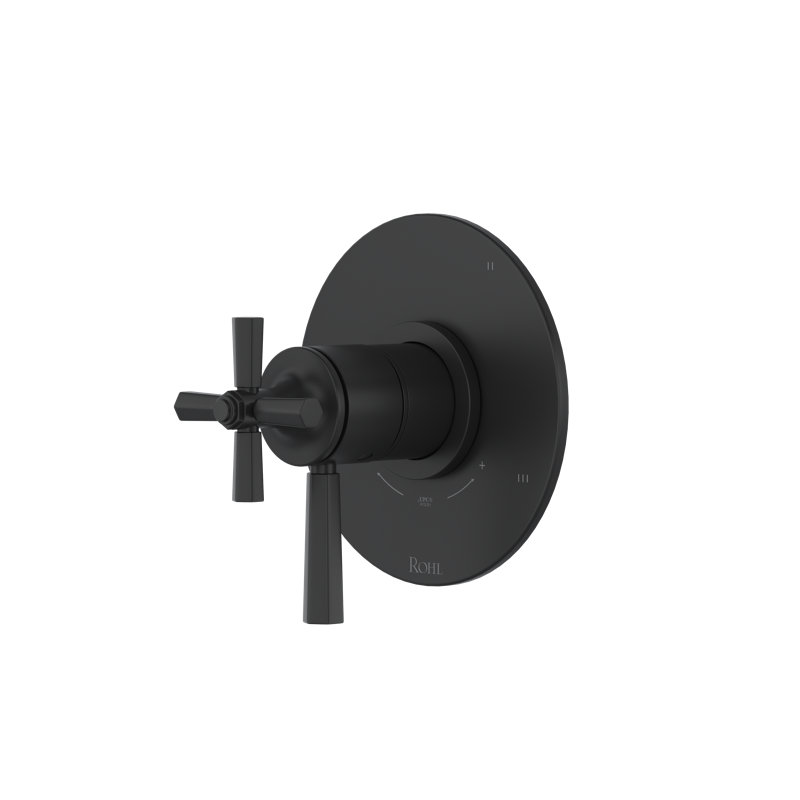 Modelle 1/2" Therm & Pressure Balance Trim With 3 Functions, Matte Black