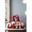 S / 4 - Tissu 21,3 x 5,5 x 25,5 po, familles de gnomes rouges