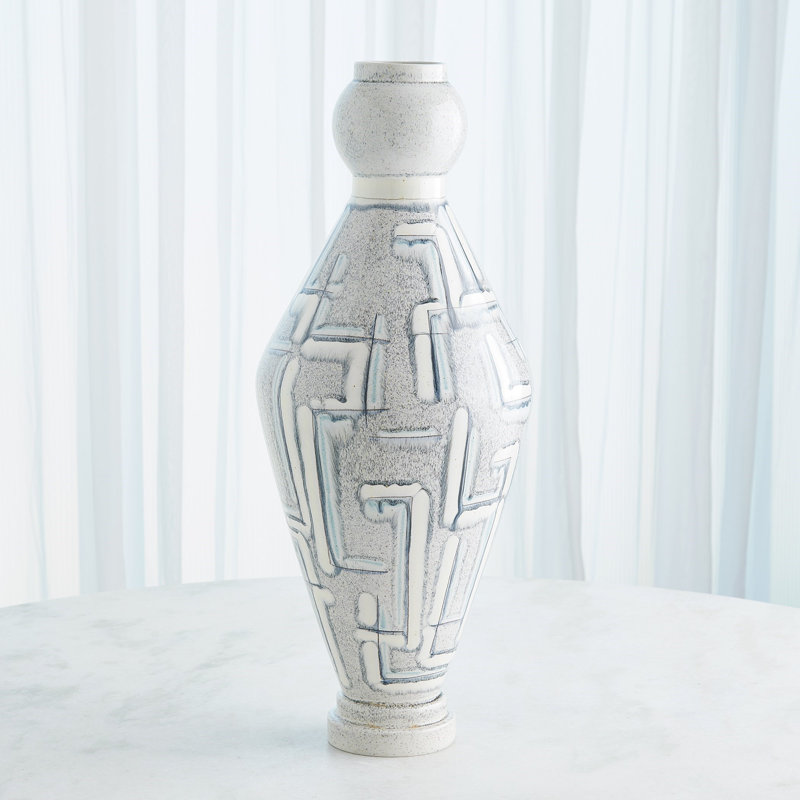 Vase de table en céramique / porcelaine, Hauteur totale - 28 po