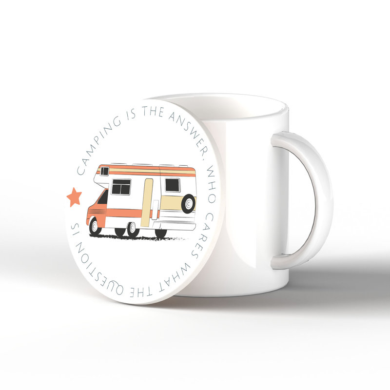 Camper Camping Is The Answer Coaster 100X100