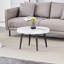 Table basse ronde moderne - texture annulaire, durable et robuste avec un diamètre de 23,6 pouces. Moulage par aspiration exquis, motif, pieds en métal pulvérisé.-788170975