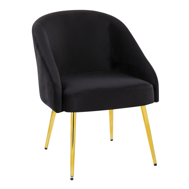 Fauteuil rembourré en velours, Velours noir