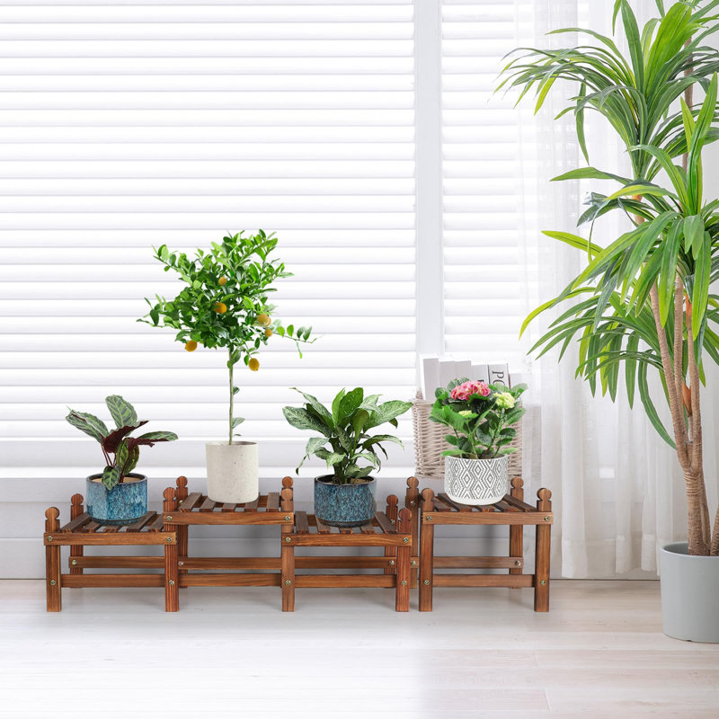 Support à fleurs en bois