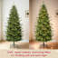 Arbre de Noël mince en PE / PVC pré-éclairé, lumières DEL et base en métal-1179177092