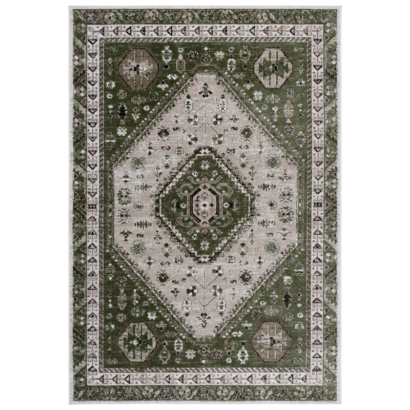 Bayside 118 Performance Machine Washable Oriental Rug, Round 6'7"