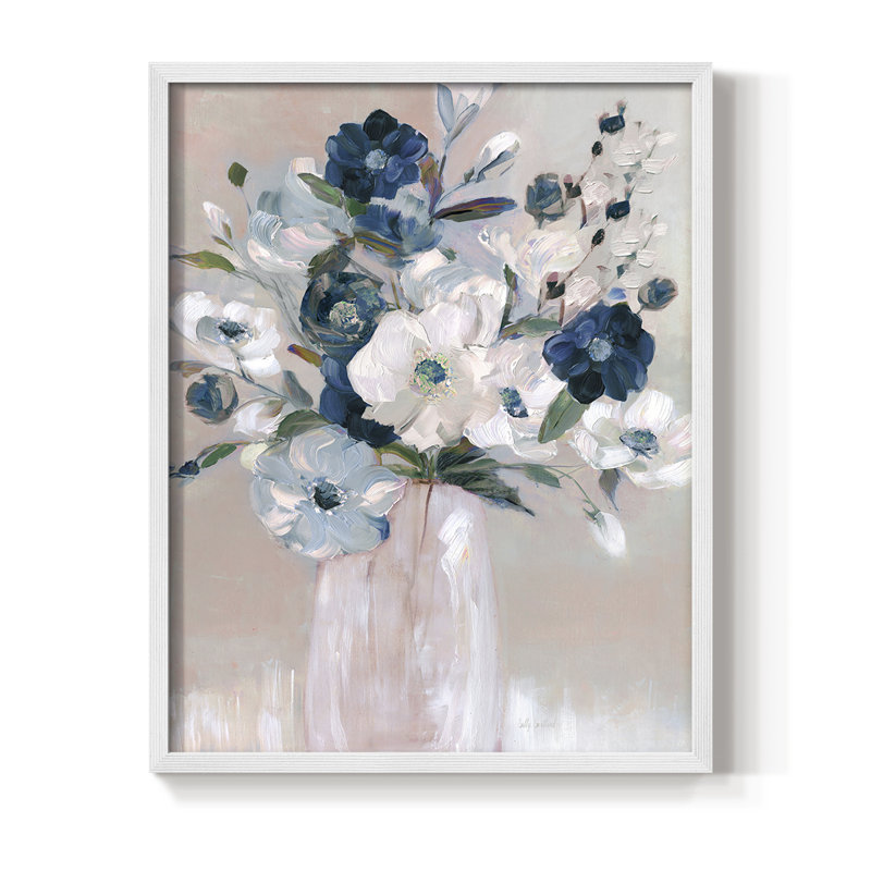 Touch of Teal Arrangement II, reproduction encadrée - bois massif, Blanc, H 28 po x l 22 po