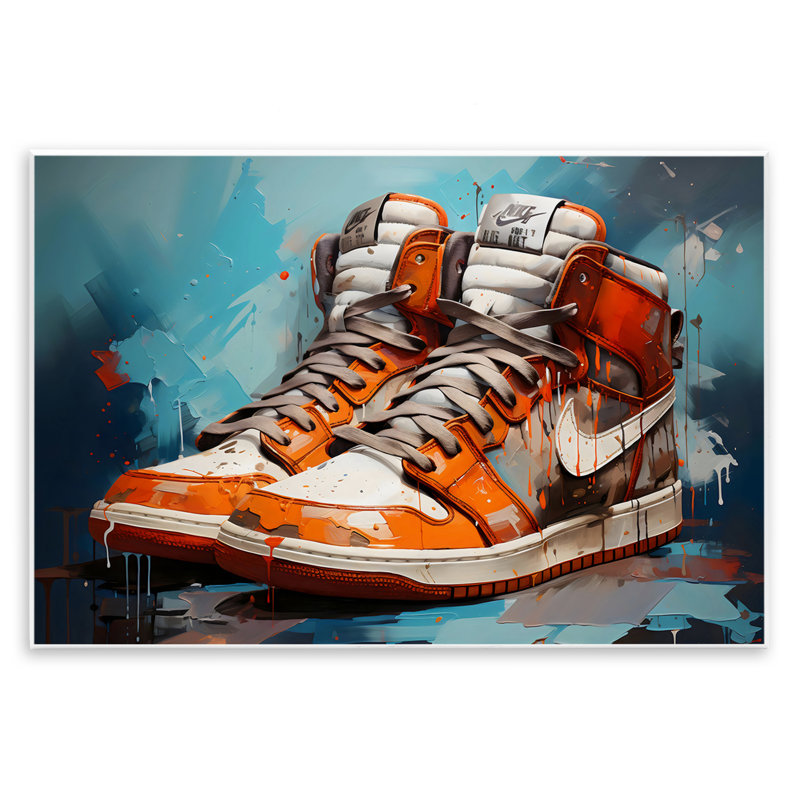 Plaque murale espadrilles rouges et blanches, design by Creative Studio, H 13 po x l 19 po