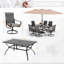 Ensemble de salle à manger rectangulaire pour 6 personnes 60 "avec parasol Leonard