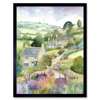 Ampelius Countryside Spring Landscape With Cottages - Single Picture Frame Print
