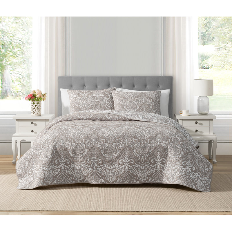 Ensemble de courtepointe en mélange de coton et jacquard tissé doux toutes saisons Cedar Court