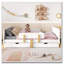 Lit plateforme avec tiroirs de rangement, structure de lit en bois massif avec garde-corps, petite tablette et crochets-178793079-178793078
