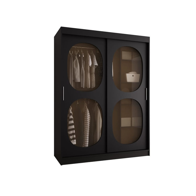 Bahrain 2 Door Manufactured Wood Wardrobe, Black