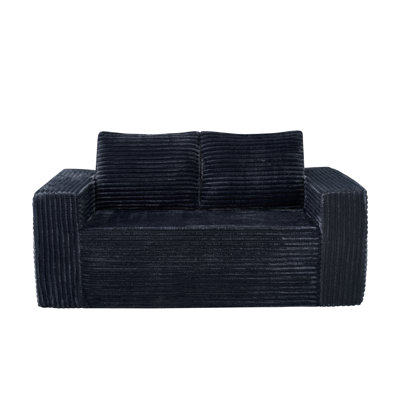 Frameless Corduroy Loveseat with High-Density Foam
