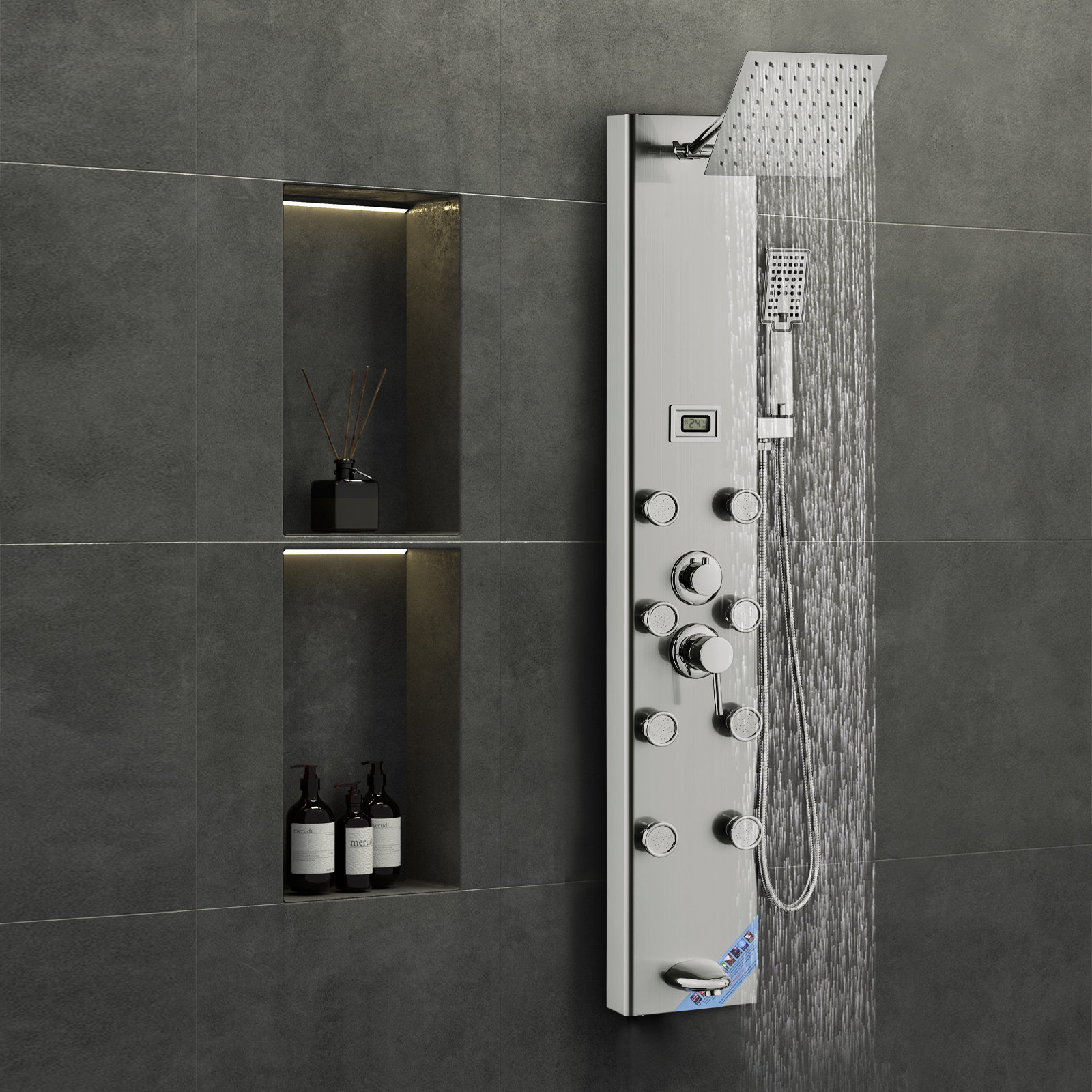 VEVOR 52.8'' Shower Panel with Full Body Shower Head Wayfair