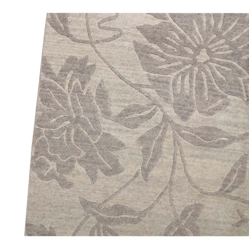 Tapis unique brun clair / brun clair noué à la main de haute qualité