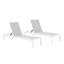 Ensemble de 2 chaises longues d'extérieur, chaise d'extérieur réglable en aluminium pour la cour de la piscine et du patio, résistante aux UV et aux intempéries, capacité de poids de 400 lb