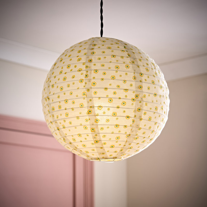 30cm H Fabric Globe Pendant Shade ( Slip-On ) in Cream