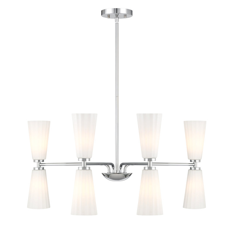 Kenyia 8-Light Chandelier in Chrome, Chrome