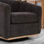 Fauteuil demi-tonneau pivotant en chenille de 31,89 pouces de largeur par 31,89 pouces en chenille par Modern Home Accent Seating