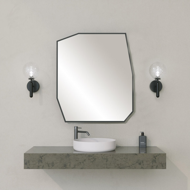 Miroir décoratif élégant, noir, 27,6 po x 23,6 po x 0,8 po | 100% panneau de fibres à densité moyenne, épaisseur: 0,7 pouce | Conception moderne de couleur unie, parfaite pour le décor du salon et de la chambre à coucher, décor à la maison élégant et fonctionnel
