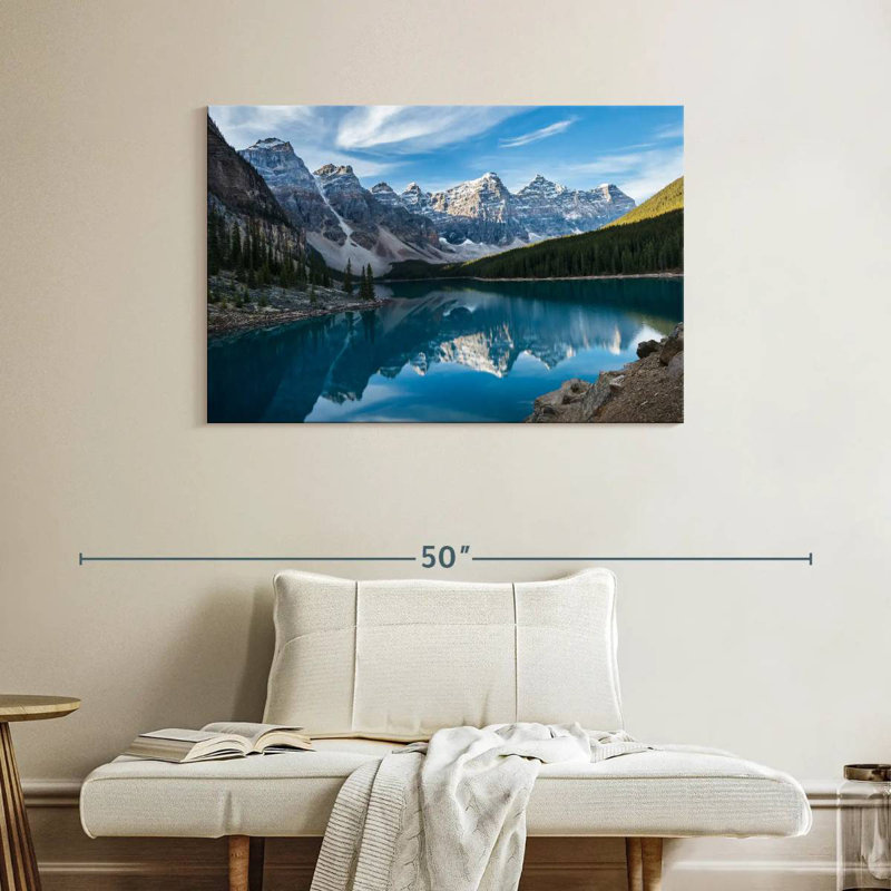 Lac Alaine Moraine dans la vallée, H 26 po x l 39 po