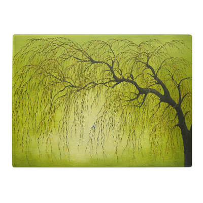 Weeping Willow Minimalism  Glass Chopping Board