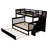 Twin Over Full Bunk Bed with Trundle, Storage Drawers & Guard Rail, Staircase Wood Frame for Bedroom or Dorm-892678916