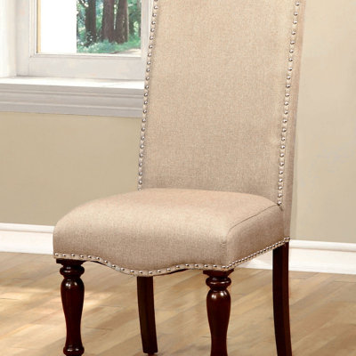 Chaise d’appoint rembourrée en cerise antique/beige Meagan