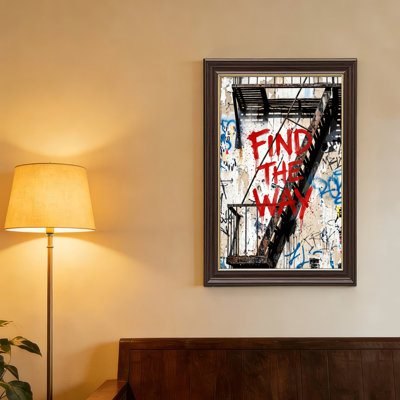 Art mural antique sur toile encadré doré pour le salon, la chambre à coucher, le bureau ou le vestibule - décoration murale décorative avec graffiti urbain