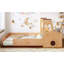 Lit double pleine grandeur au design intéressant en forme de voiture, lit de voiture pour enfants avec tiroirs de rangement, fenêtre et bureau