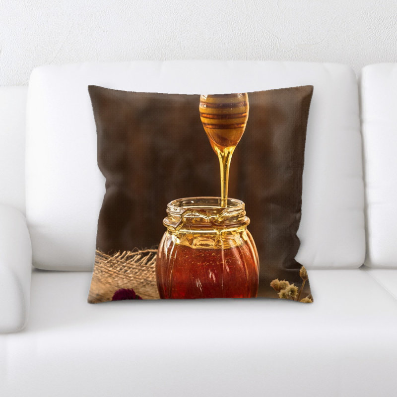 Coussin décoratif miel