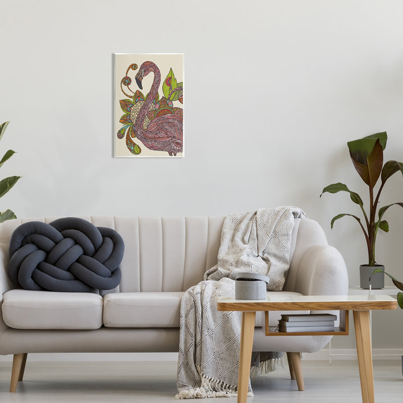 Flamingo Paisley Botanical Floral Wood Wall Art, 13 x 19