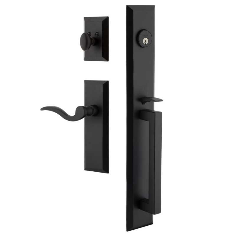 Ensemble de poignées monobloc en fer Ageless avec poignée en D et plaque longue Keep, 2 3/8", Oui