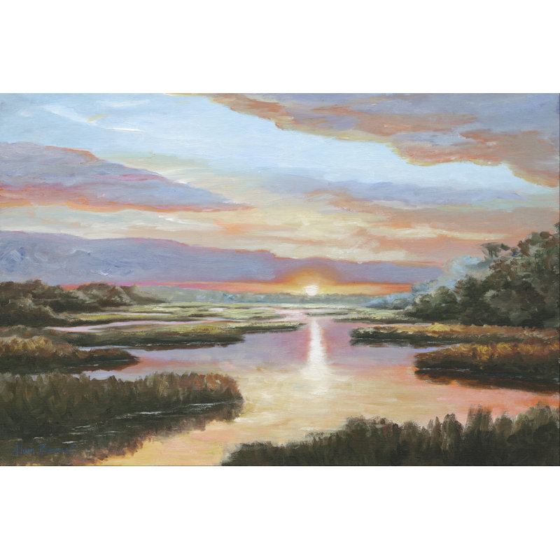 Enchanted Moment III - Painting, 51 cm H x 76 cm W, Black Floater Framed