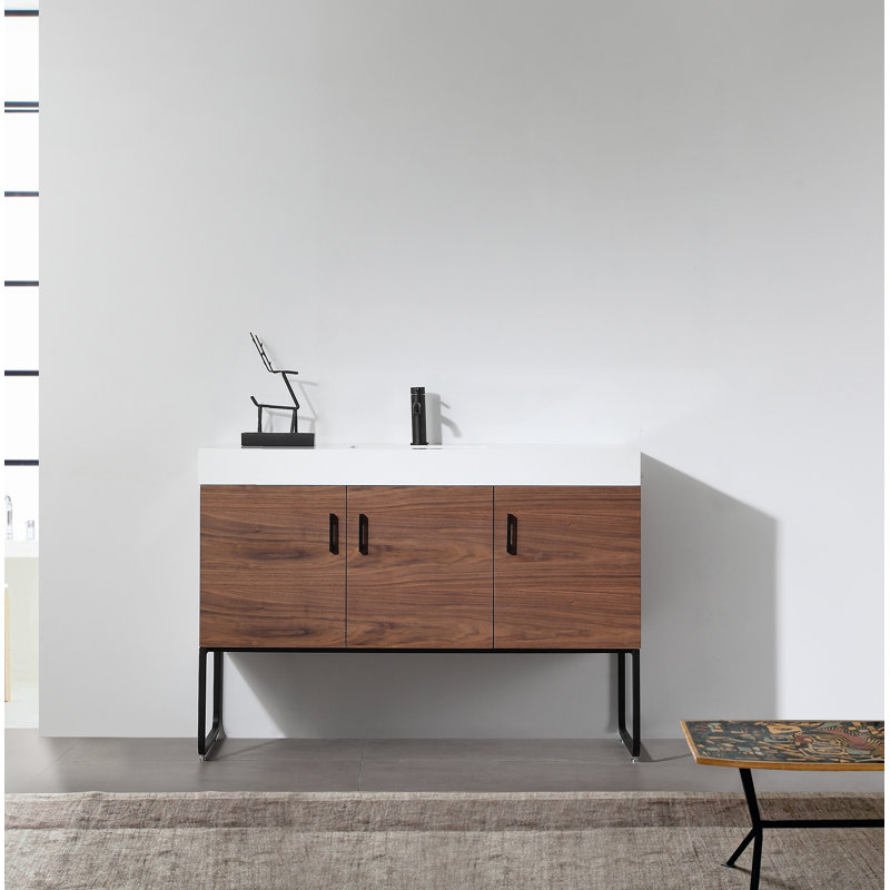 Ensemble de meuble-lavabo simple 48 po Keena, Noyer