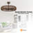 35" Rattan Caged Ceiling Fan with Dimmable LED Lights and Remote Control