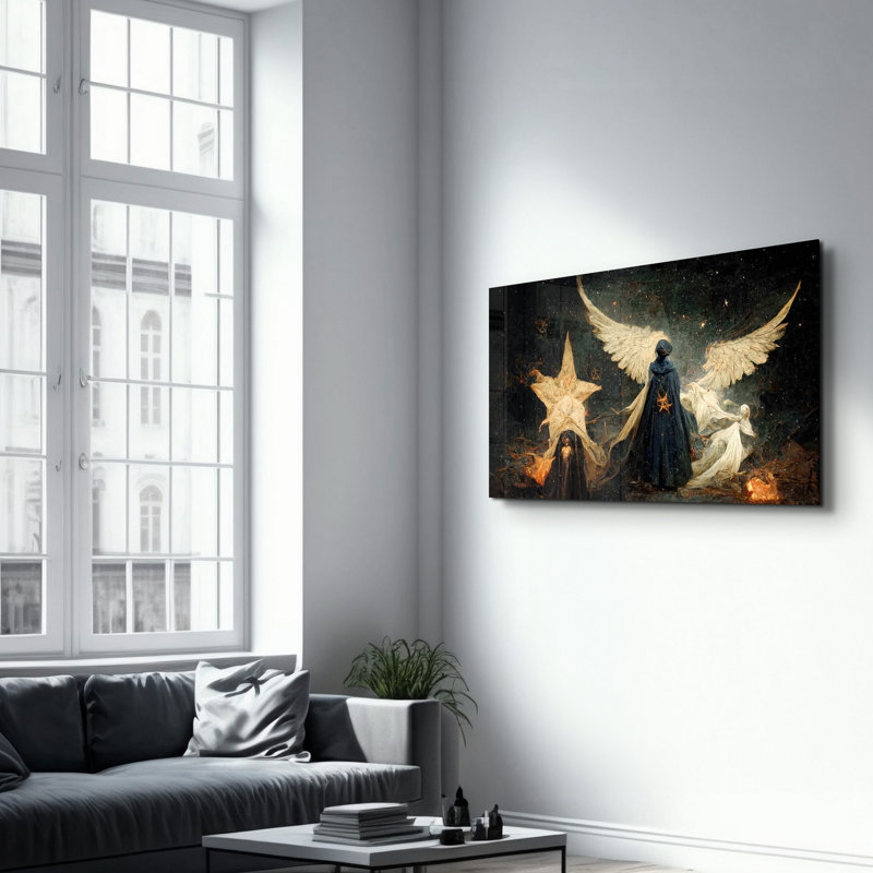 Élégante peinture murale en verre trempé de 13,8 po x 21,7 po | 100% verre trempé, épaisseur: 0,16 pouce | Imprimé UV pour des couleurs éclatantes | Parfait pour la décoration intérieure, le salon et les espaces de bureau