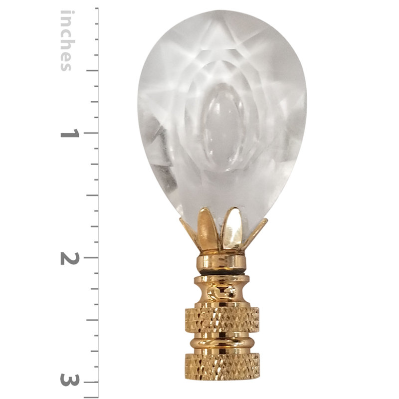 Center Cut Design Faceted Crystal Lamp Finial