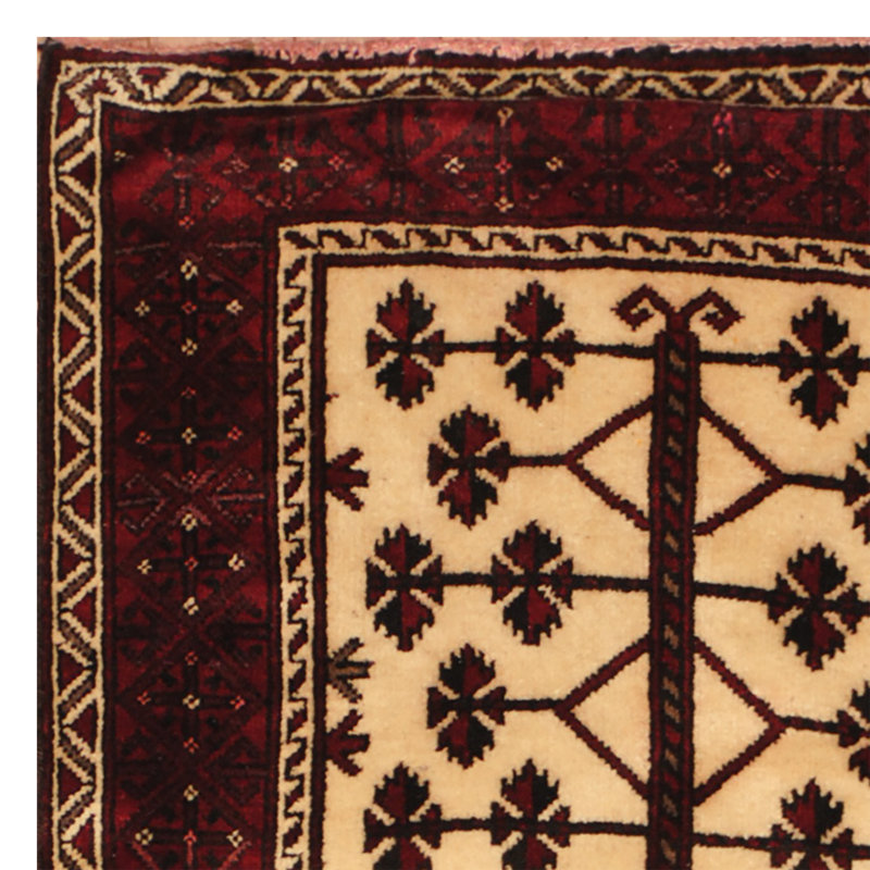 Tapis ivoire / rouge Lakim