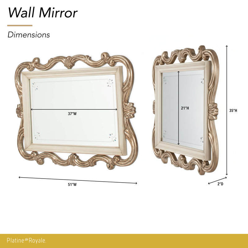 Platine de Royale Resin Beveled Mirror, Champagne