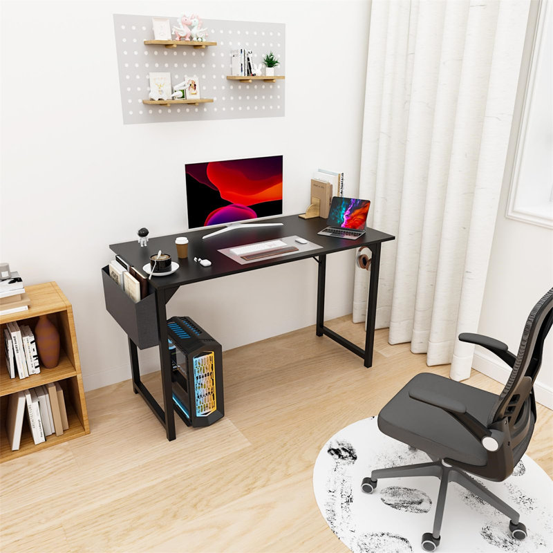 Bureau d'écriture Toygar, H 29,8 po x l 47,24 po x P 19,69 po, Noir / Noir