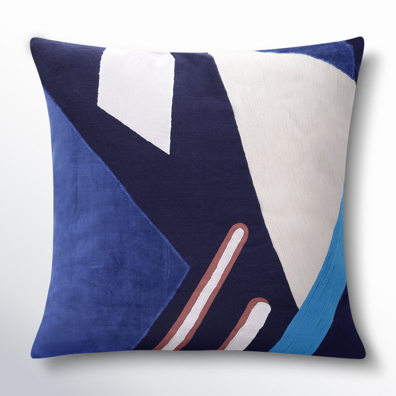 Coussin décoratif en coton Astri, Brun / multicolore, Carré 20 po, Housse de coussin seulement - sans coussin