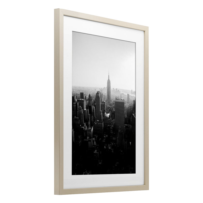 Empire Empire en impression monochrome sous verre encadrée, design par Aledanda, Cadre de récolte en pin, H 23 po x l 17 po