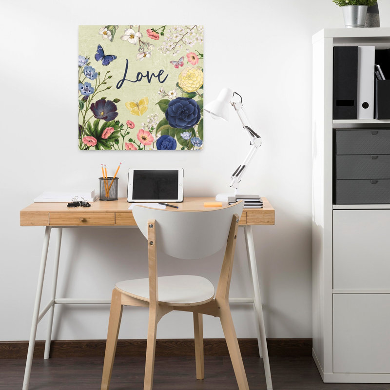 Jardin indigo V, art floral, H 18 po x l 18 po