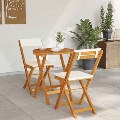 2 - Person Wood Patio Dining Set with