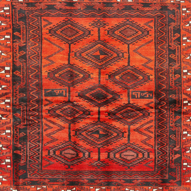 Tapis orange Southwestern, Carré 4 pi