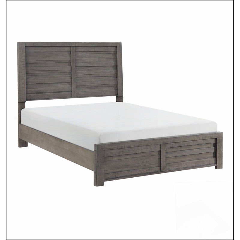 Lit double à panneau double 1pc, Gris