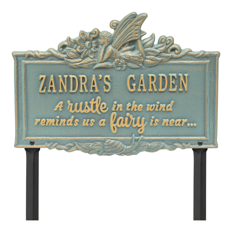 My Fairy Garden Personalized Lawn Plaque, Bronze Verdigris, Yes