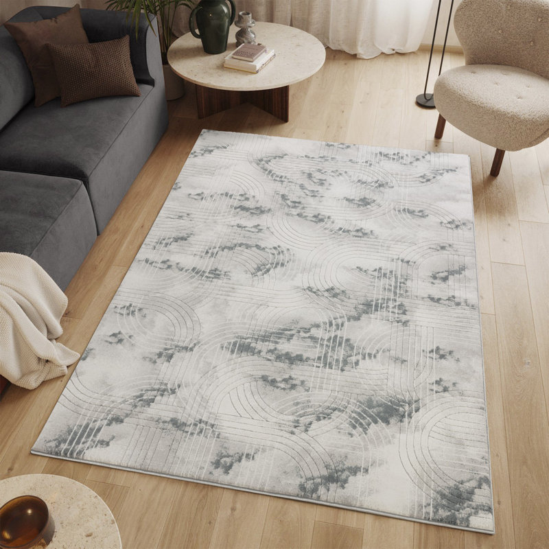 Ferranti Clouds Geometric Lines 3D Look Indoor Area Rug, 7'10"x10'6"